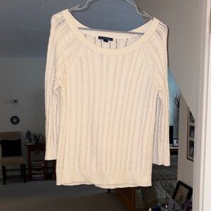 American Eagle Outfitters Cream Knit Sweater